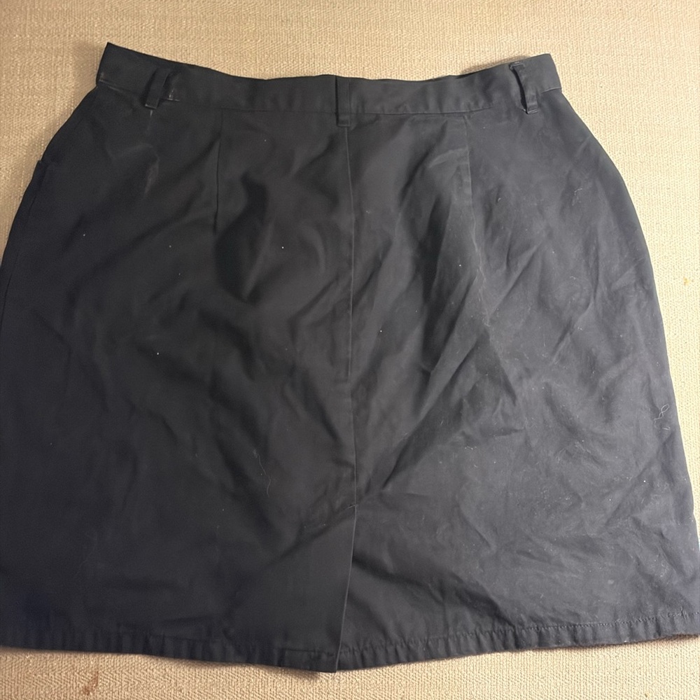 Petite Sophisticate Black A-Line Skirt with Center Seam